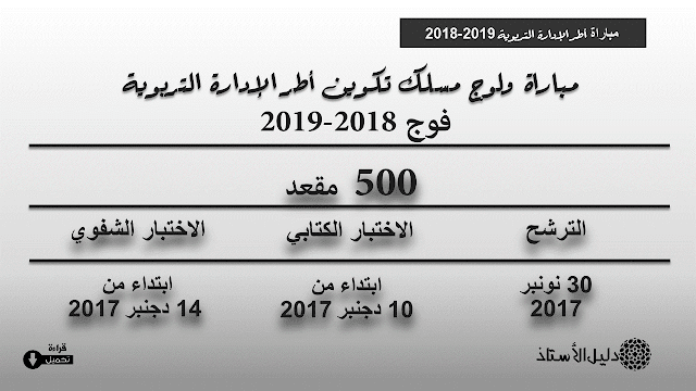 مباراة الولوج إلى مسلك تكوين أطر الإدارة التربوية للموسم الدراسي 2018/2019