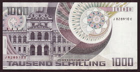 Austria Money Currency 1000 Schilling banknote 1983 University of Vienna