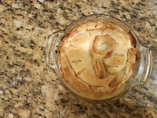 pot pie with the letter p