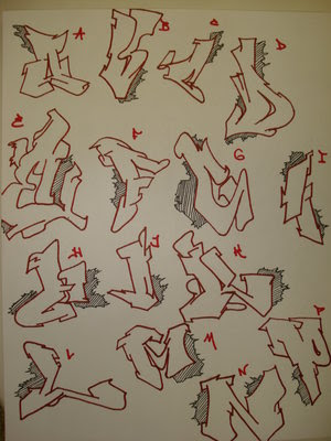 graffiti alphabets, brown