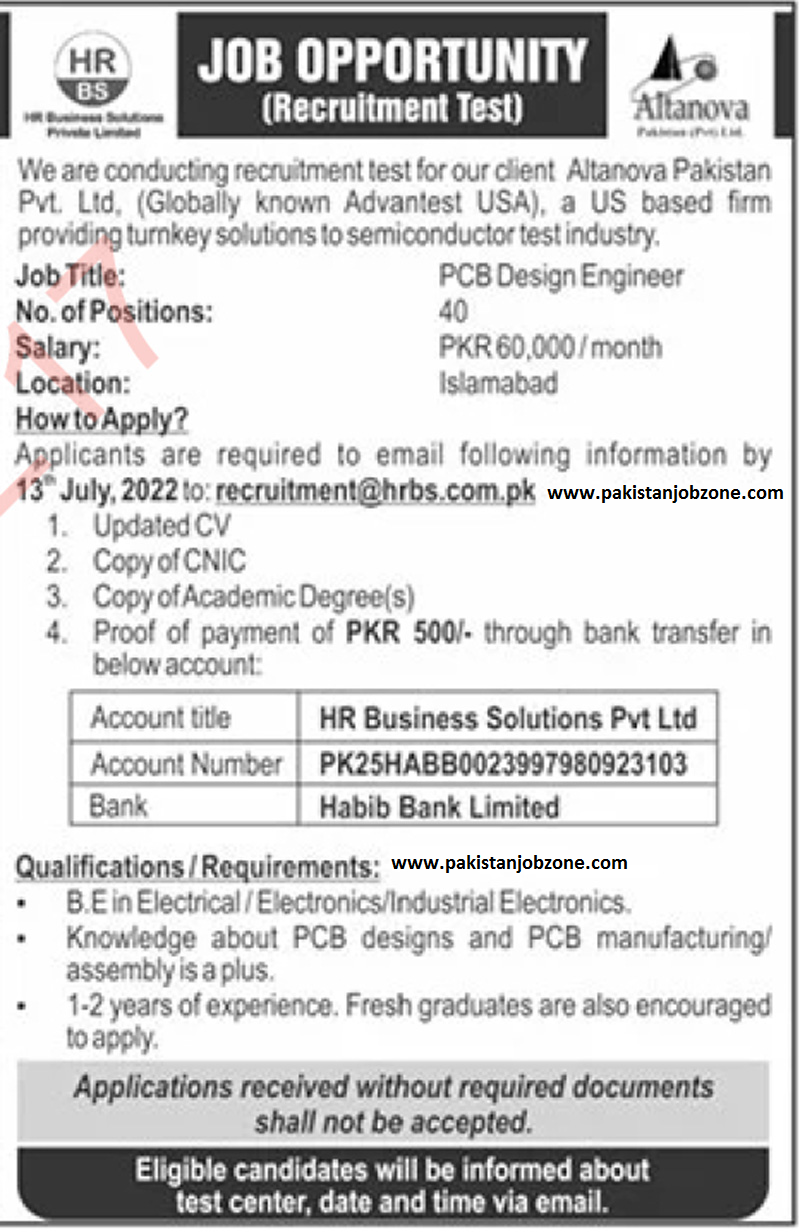 Altanova Pakistan Private Limited Jobs 2022 in Pakistan