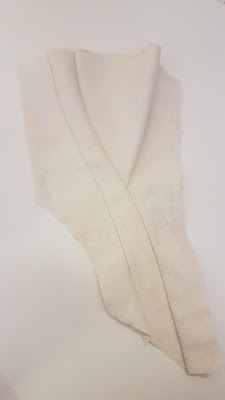 three pieces of the edwardian corset sewn together