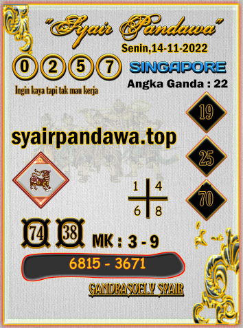 Syair Pandawa SGP senin 14-11-2022