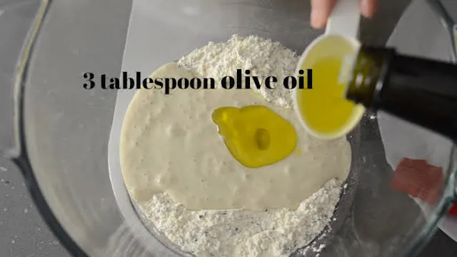 Add olive oil to sourdough crackers dough