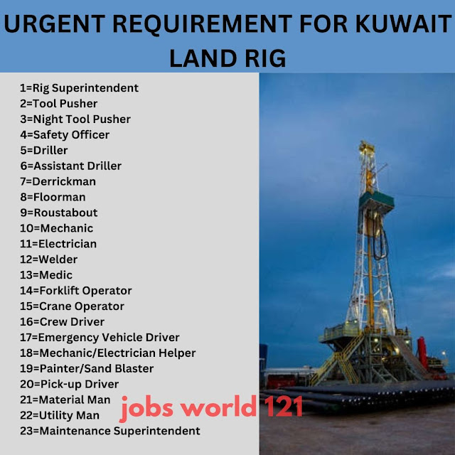 URGENT REQUIREMENT FOR KUWAIT LAND RIG