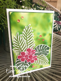 scissorspapercard, Stampin' Up!, CASEing The Catty, Label me Bold, Tropical Chic, Tropical Dies, Pigment Sprinkles