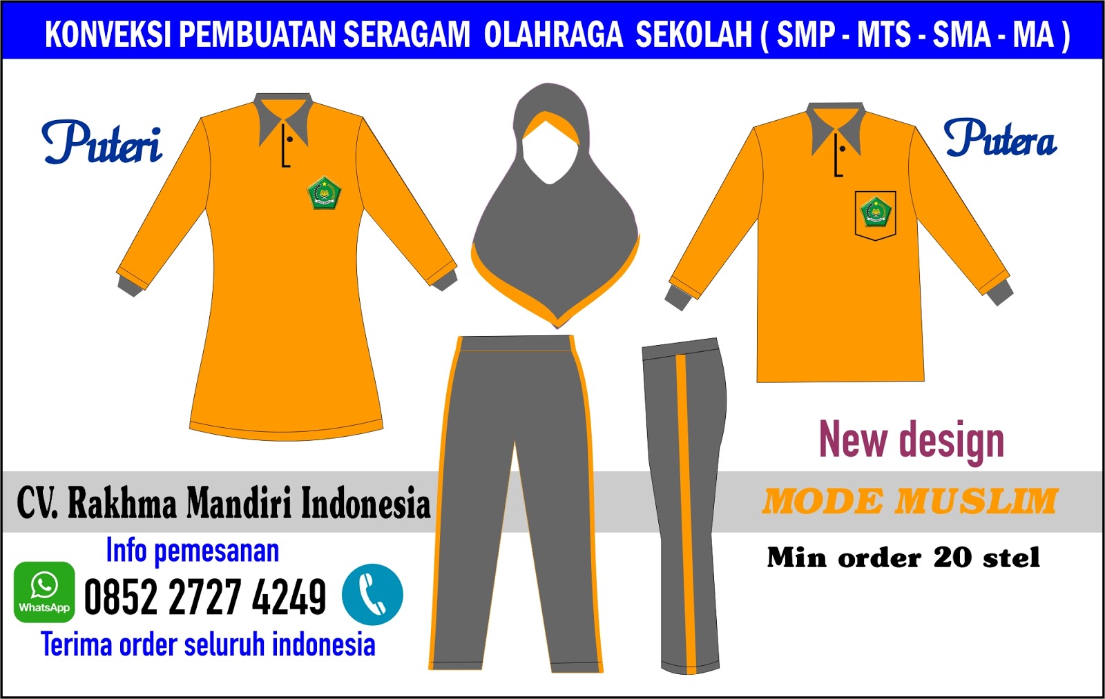 Cv Rakhma Mandiri 085227274249 Konveksi Perdagangan Umum Seragam Olahraga Batik Identitas Smp Sma