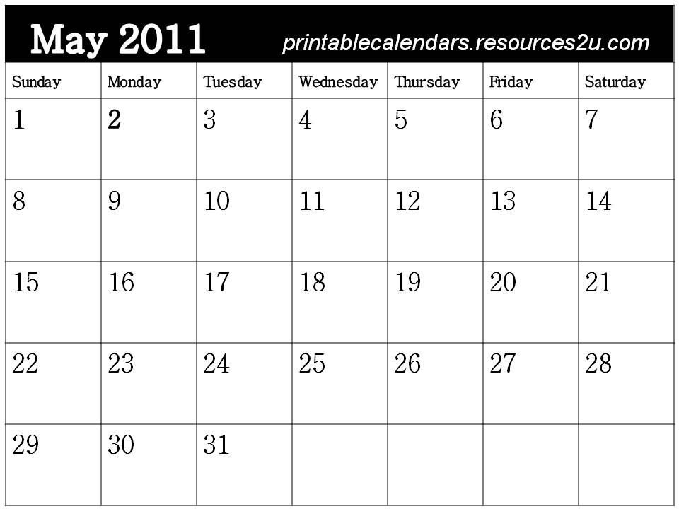 calendar template 2011 may. May 2011 Calendar template