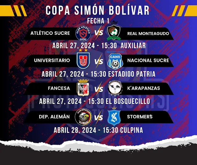 Fecha 1 Copa Simon Bolivar Regional Chuquisaca