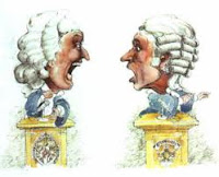 cartoon images of two people debating
