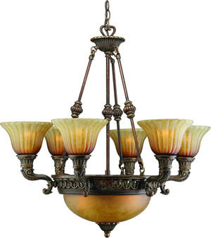 Crystorama 9306-ES Madison 6 + 3 Light Chandelier Espresso