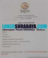 Info Lowongan Kerja di Central Kitchen Satria Roti Sidoarjo September 2020