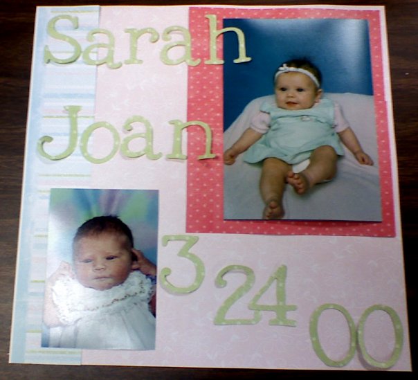 This is the cover page from her firstthreeyears scrapbook