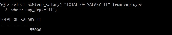 Use of SUM function with WHERE condition