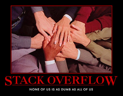 Motivational Poster saying: Stack Overflow, none of us is as dumb as all of us