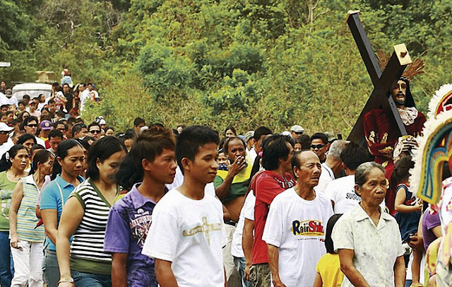 Stations of the Cross at Mount Aguado during Holy Week in Cuyo, Palawan,