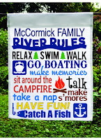 river rules personalized garden flag