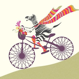 zebra on a bike illustration