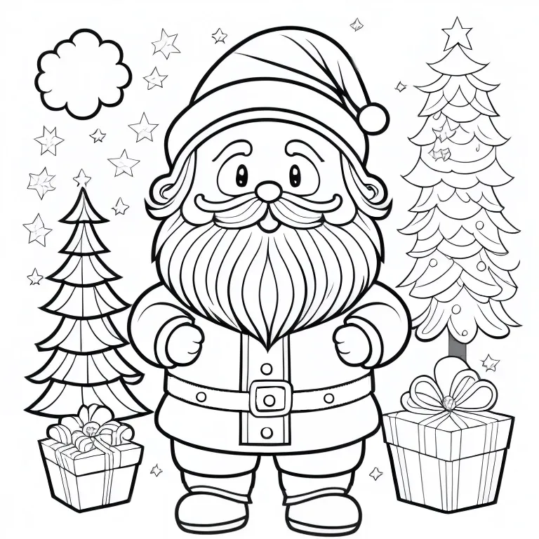 Printable Christmas Santa Claus Coloring Pages for Kids