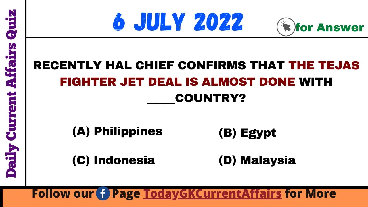 Today GK Current Affairs on 6th July 2022