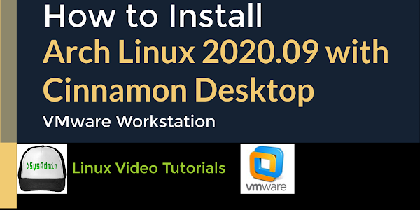 How to Install Arch Linux 2020.09 + Cinnamon Desktop + Apps + VMware Tools on VMware Workstation