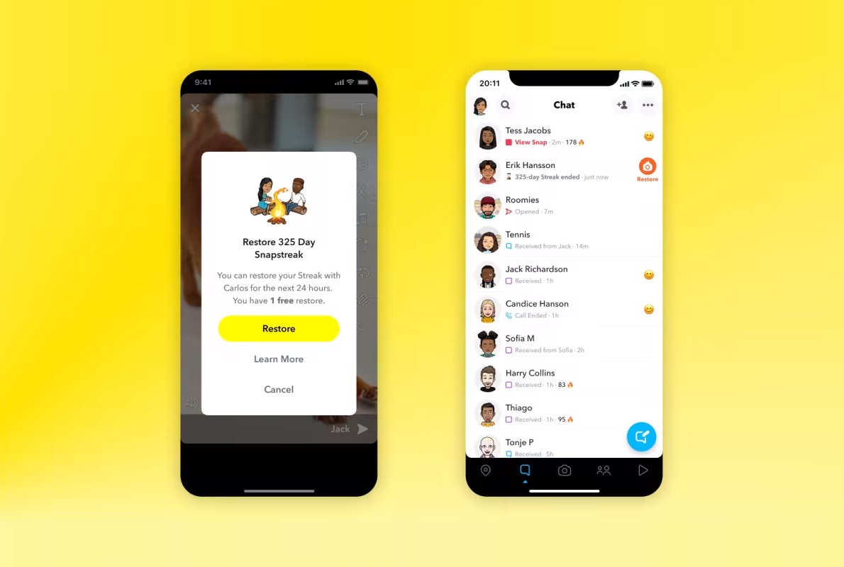 Snapchat Offers New Feature That Allows Users To Restore Snap Streaks / Digital Information World
