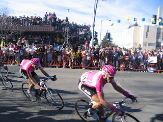 The T-Mobile team whizzes around a corner