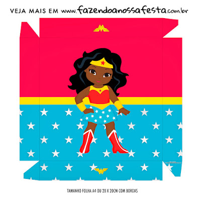 Wonder Woman Afro Free Printable Boxes.