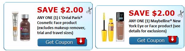 print loreal or maybelline makeup coupons