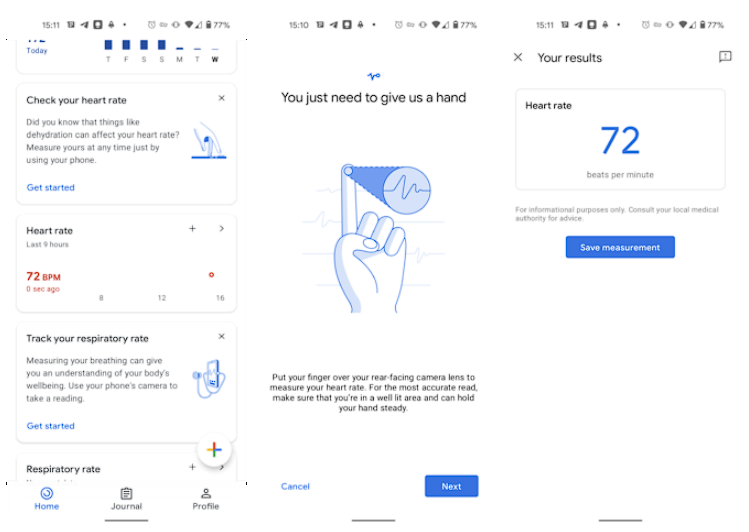 تطبيق Google Fit يتيح أداة Mobile Vitals لمراقبة معدل ضربات القلب والتنفس عبر الكاميرا