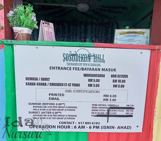 Sosodikon Hill Entrance Fee, kaunter bayaran masuk ke sosodikon hill,