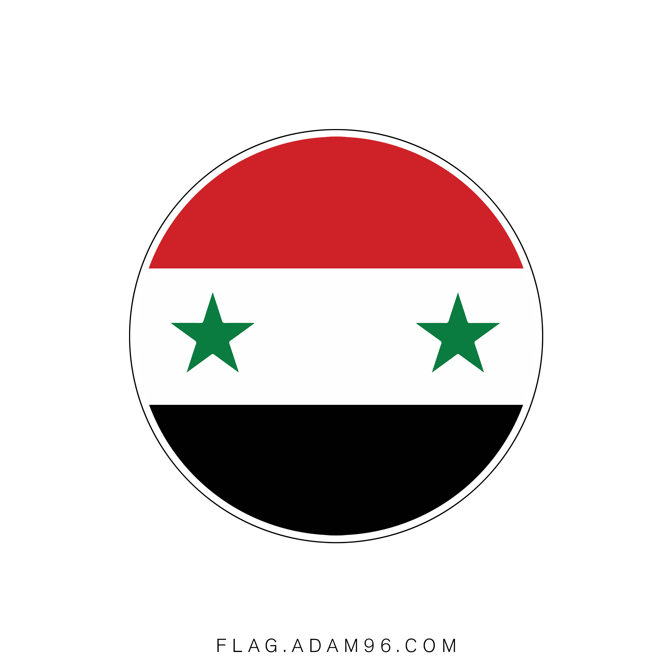 تحميل علم سوريا بشكل دائري ايقونة علم سوريا Syria Flag Icon