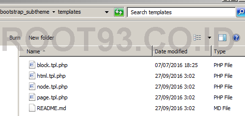 4 file php dalam folder template sub theme bootstrap