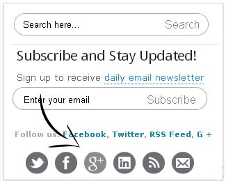 google plus link in sidebar