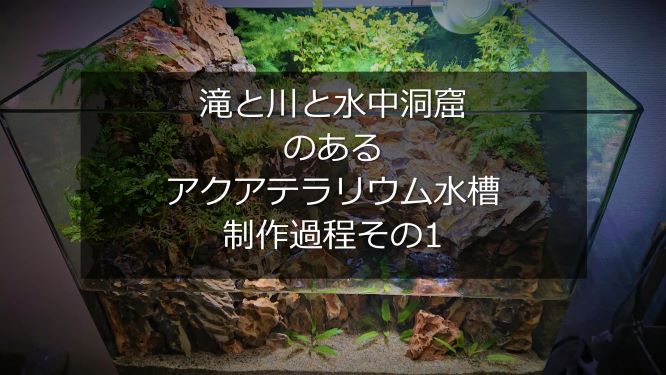 熱帯魚レンタルn Aコラム 滝と川と水中洞窟のあるアクアテラリウム水槽制作過程その1