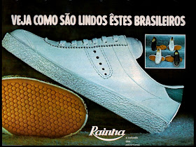 propaganda tênis Rainha - 1972. moda anos 70.