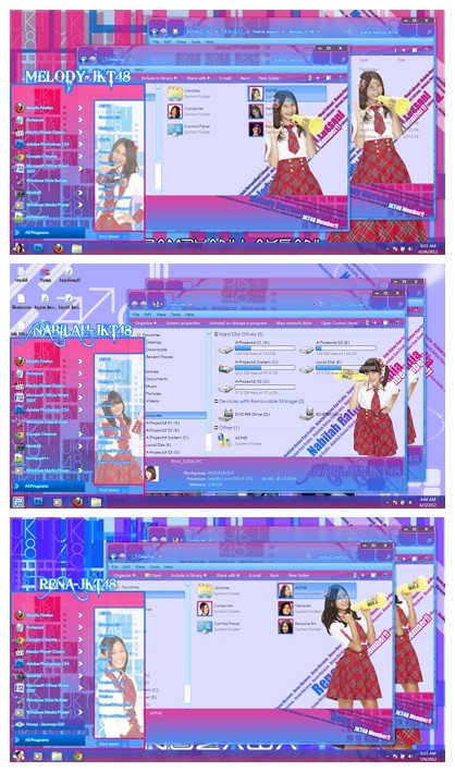 tema melody, nabilah dan rena jkt48 windows 7