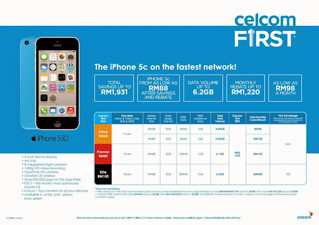 Celcom lancar iPhone 5C dan iPhone 5S