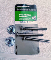 New bolts and t-nuts for door hinges.