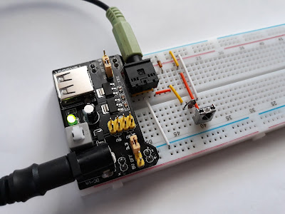 IR audio adapter built on breadboard