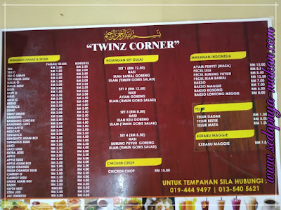 menu Twinz Corner