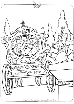 Cinderella Coloring on Princess Coloring Pages