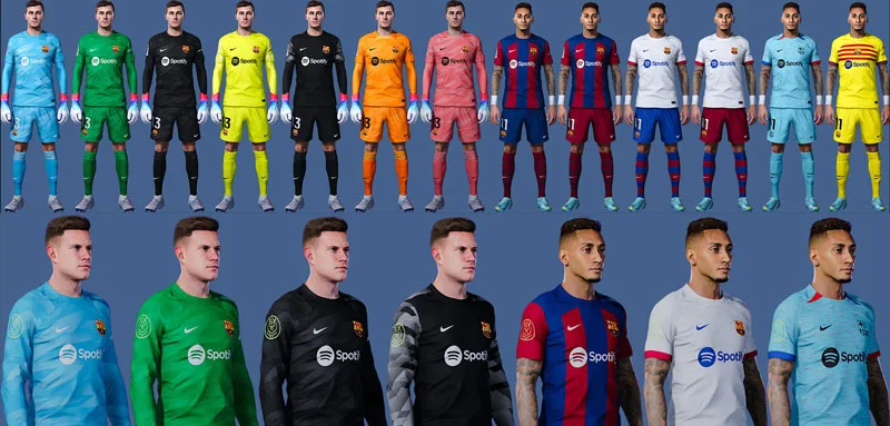 PES 2021 FC Barcelona 23 2024 Kits Updated