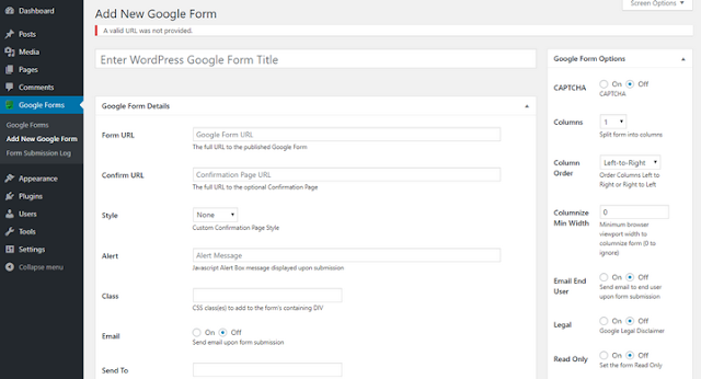 cara menambahkan atau memasang Google Form ke dalam blog Wordpress