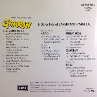 Laxmikant Pyarelal - Gumrah [FLAC - 1993] EMI RPG - {CD PSLP 5655}
