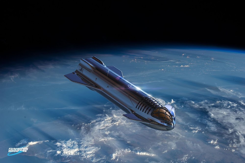 SpaceX Starship orbiting Earth by Gravitation Innovation