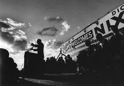 photo of Richard Nixon at podium giving a speech to the residents of Suffolk County, New York, 1968