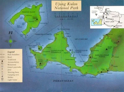 peta obyek wisata ujung kulon