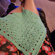 picture of green hand crocheted washcloth