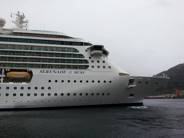 Royal Caribbean cruise ship Serenade of the Seas in Bergen, Norway on a fjord cruise